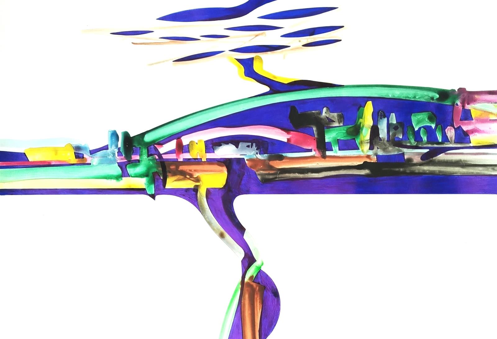 Grande Venezia blu | 2025 | 50 x 70 | Acquarelli e biro blu su carta monolucida Bindakote Favini