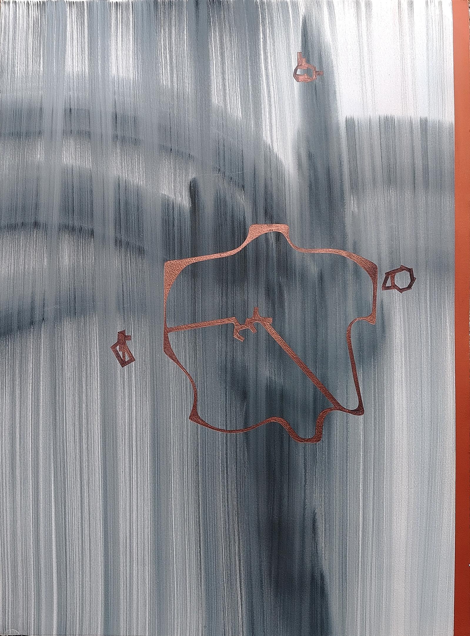 Una questione privata | 2025 | 76,5 x 56,5 | Acrilici, inchiostri e biro nera su carta Fabriano