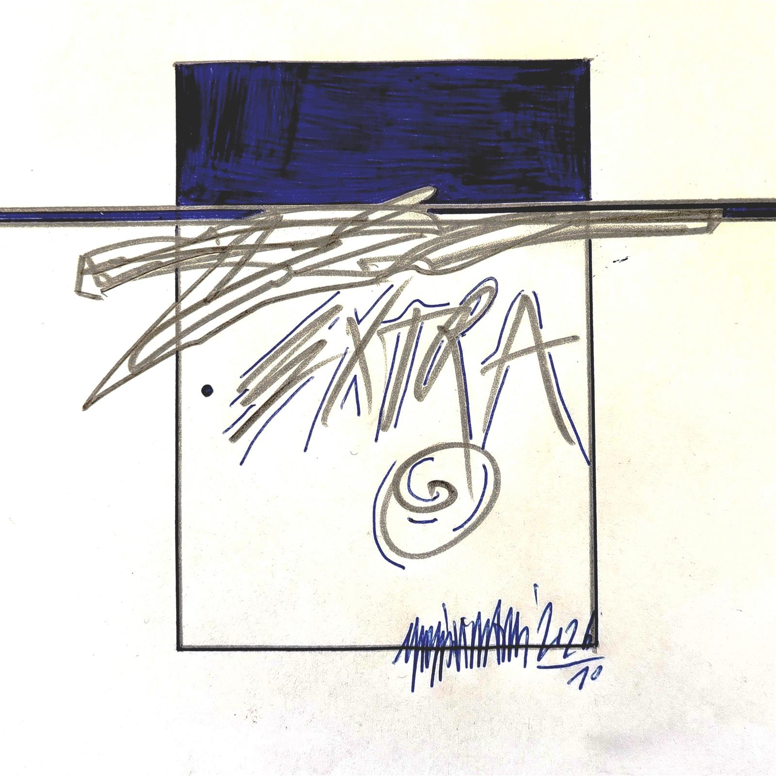 ExtraO | 2026 | 29,7 x 21 | Grafite e biro blu su carta